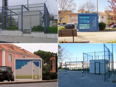 Quatro das estações na região de Lisboa que já deixaram de fazer medições por falta de manutenção do equipamento. Fotos Agência Portuguesa do Ambiente.